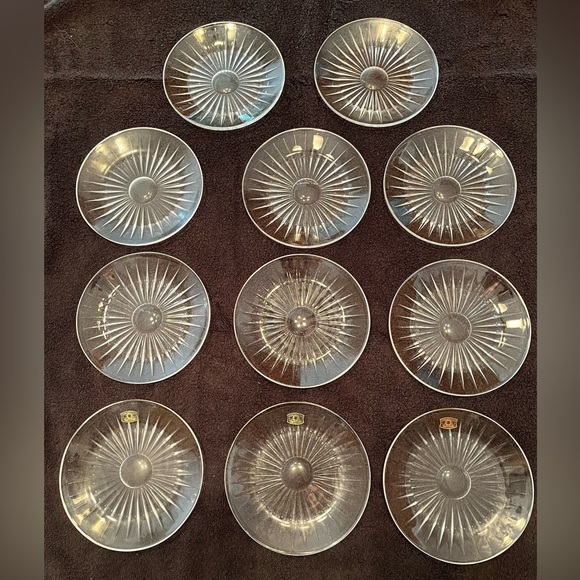 Val St. Lambert ‘Balmoral pattern’ Crystal Bread & Butter Plates 5 3/4” - Picture 2 of 9